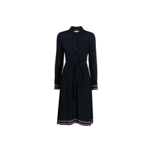 Tommy Hilfiger Черное Женское Длинное Платье с Длинным Рукавом