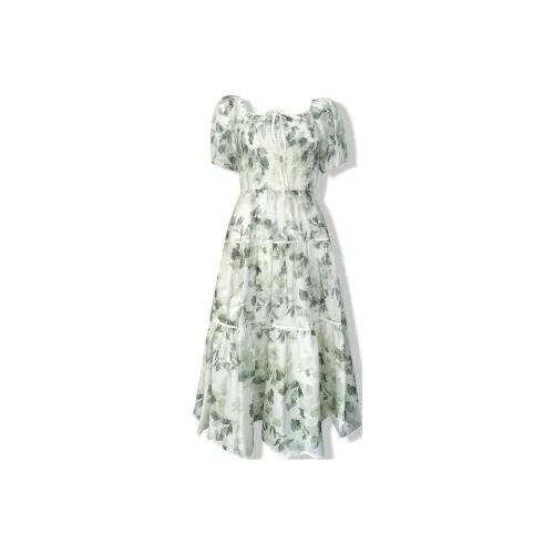 Aimme Sparrow Green Женские Короткие Платья с Рукавами