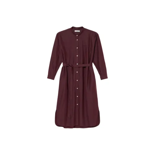 LACOSTE Длинное платье с длинными рукавами женское фуксия