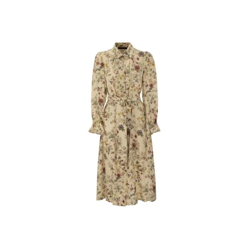 WEEKEND MaxMara Длинное платье с длинными рукавами женское бежевый