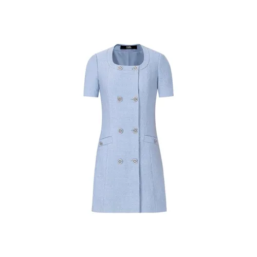 KARL LAGERFELD Короткий рукав Платье Женское Синий