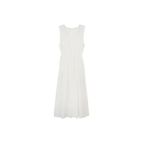 MIGU Белые Женские Платья без рукавов