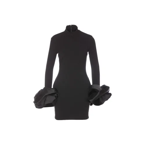 SOLACE LONDON Длинное платье с длинными рукавами женское черное