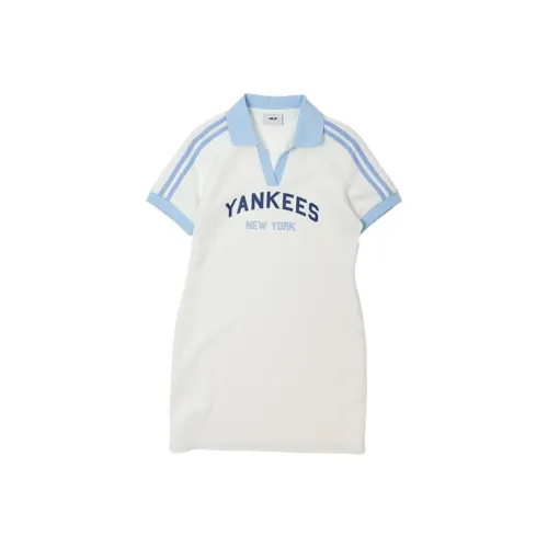 Mlb Base Logo New York Yankees Короткий рукав Платье Женское Айвори