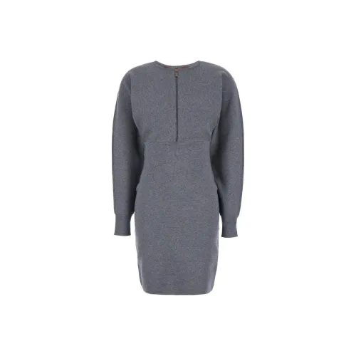 MaxMara Studio Длинное платье с длинными рукавами женское темно-серое