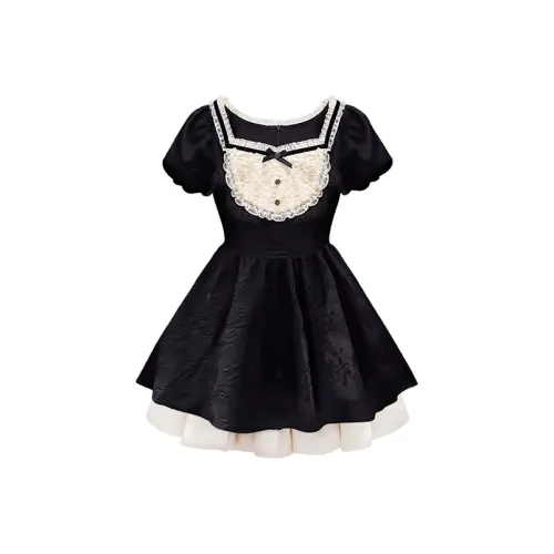 SYEEE WITH U Короткий рукав Платье Женское Черное