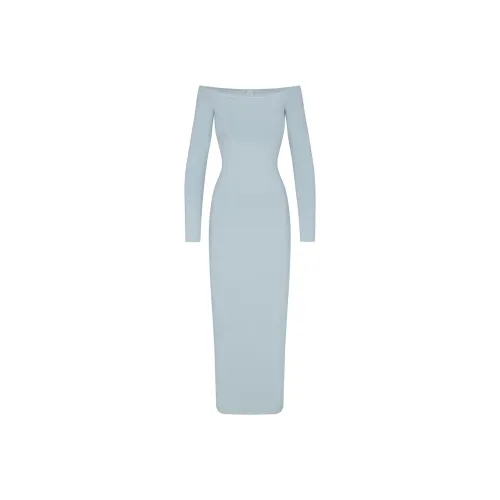 Skims Небесно-голубой Женские Длинные Платья с Рукавами