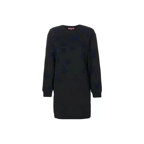 Alexander McQueen Черное Женское Длинное Платье с Длинными Рукавами