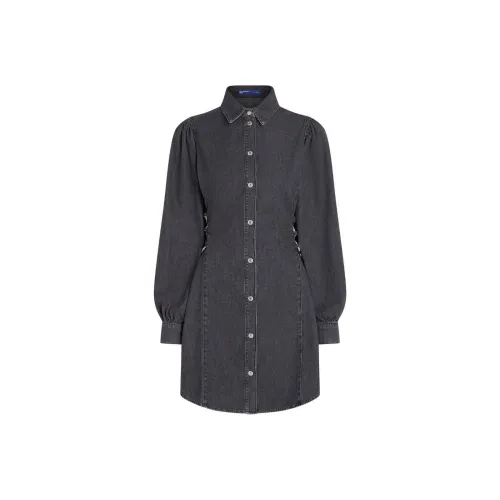 Karl Lagerfeld Длинное платье с длинными рукавами женское угольно-серый