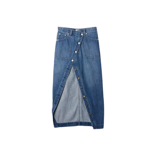 GAP Cult Gaia Collaboration Синие Женские Джинсовые Длинные Юбки