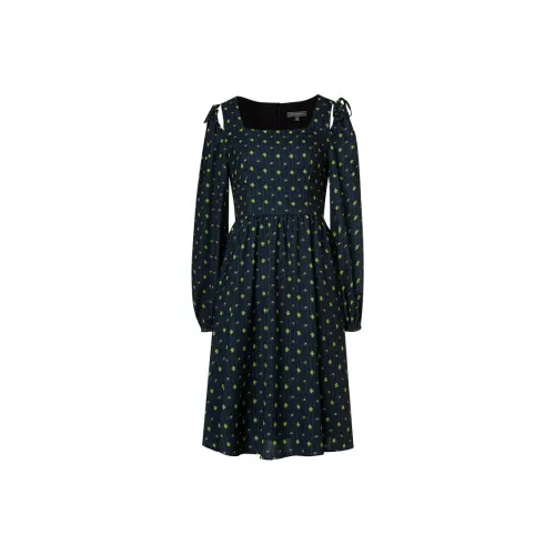 MeetMetro Длинное платье с длинными рукавами женское с принтом