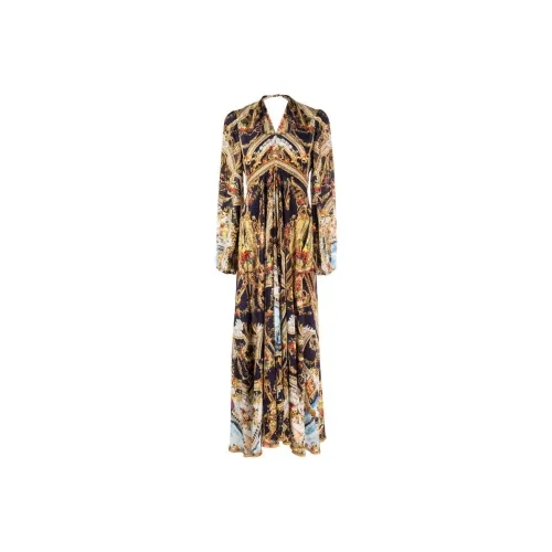 CAMILLA SS24 Длинное платье с длинными рукавами женское многоцветное