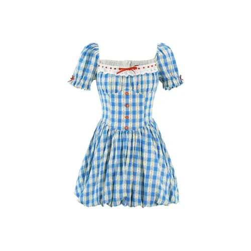 ZUKIZUKI Короткий рукав Платье Женское Синее