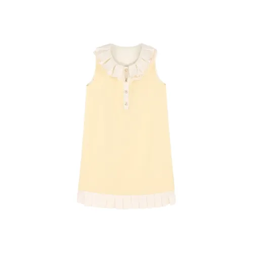 PALGLG Мягкий желтый Женские платья без рукавов