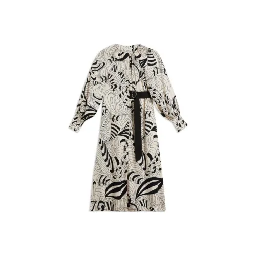 Ted Baker Белое Женское Длинное Платье с Рукавами