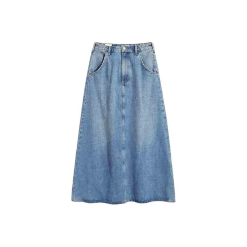 GAP совместный бренд Деним Длинная Юбка Женская Умеренного Индиго