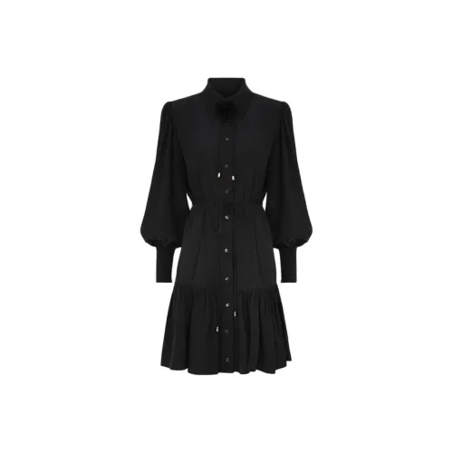 Zimmermann FW24 Длинное платье с длинными рукавами женское черное