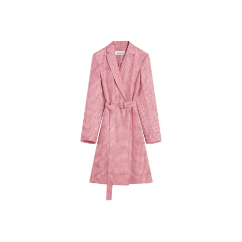 Lanvin FW23 Длинное платье с длинными рукавами женское розовое