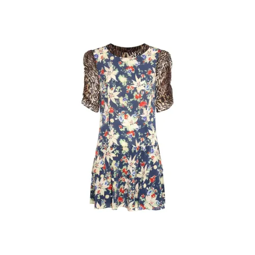 Rixo Короткий рукав Платье Женское Синее