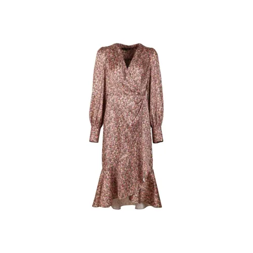 Caroline Длинное платье с длинными рукавами женское розовый цвет цветочный узор