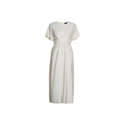 ROEYSHOUSE SS24 Короткое платье с короткими рукавами женское абрикосового цвета