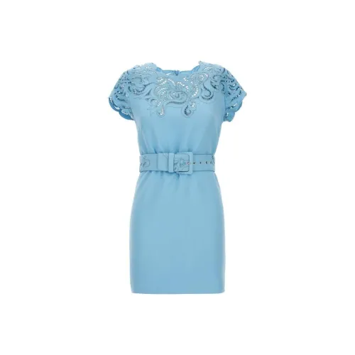 ERMANNO SCERVINO Blue Женские Короткие Платья с Рукавами