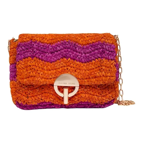 Vanessa Bruno Linen Crossbody Bag Small Women's Multicolor Orange Vanessa Bruno Льняная сумка через плечо маленькая женская многоцветная и оранжевая