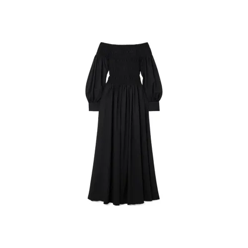 MaxMara Длинное платье с длинными рукавами женское черное