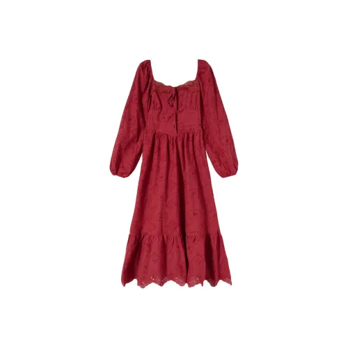 WESTLINK Длинное платье с длинными рукавами женское красное