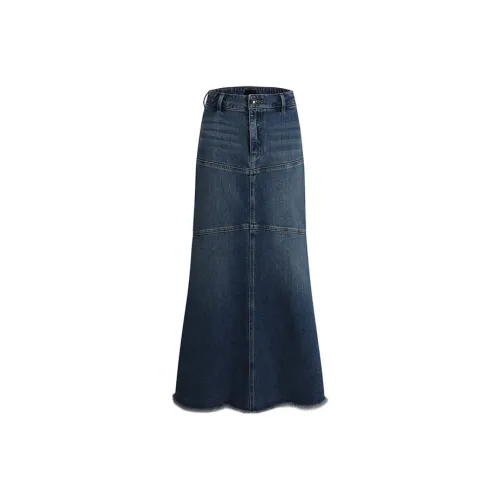 LIUREGALI Denim Длинная Юбка Женская Синяя