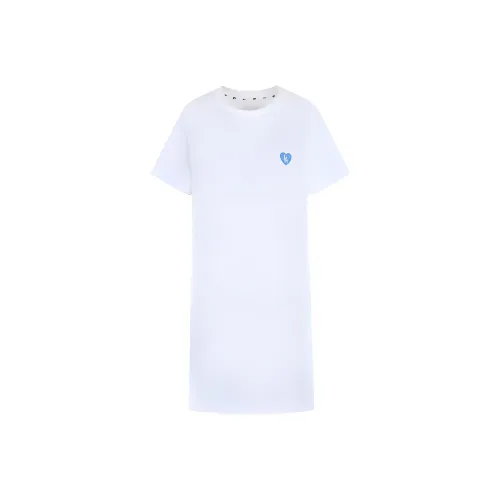 Mlb Base Logo Короткий рукав Платье Женское Белое