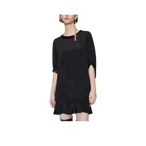Badgley Mischka Короткий рукав Платье Женское Черное