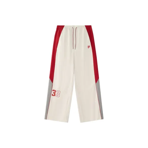FILA FUSION Вязаные тренировочные брюки женские цвет ванильный белый