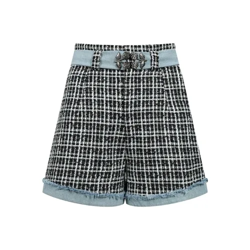 Valeria Obbaco Черный/Белый Женские Повседневные шорты