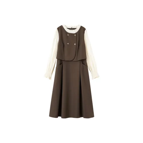 OUNIXUE Женские Длинные Платья с Рукавами