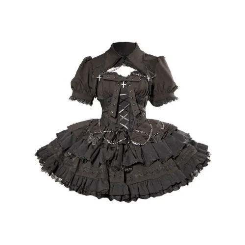 Leopard Kitten Короткий рукав Платье Женское