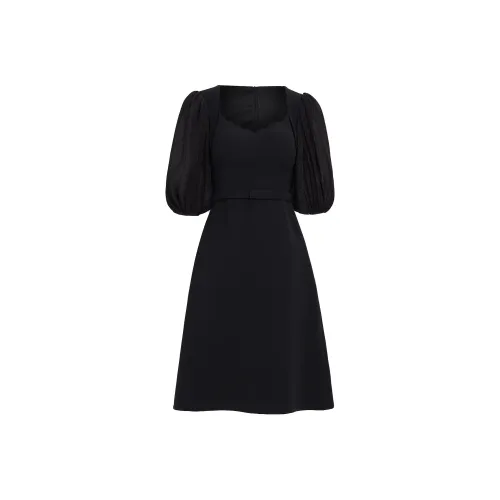 AUI Короткий рукав Платье Женское Черное