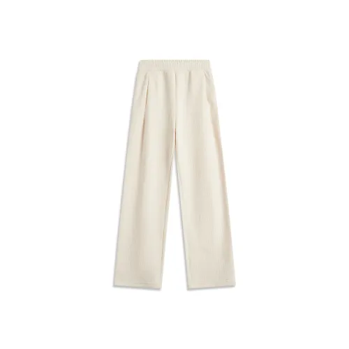 LINING Sports Life Collection Вязаные тренировочные штаны женские цвет лебедино-белый