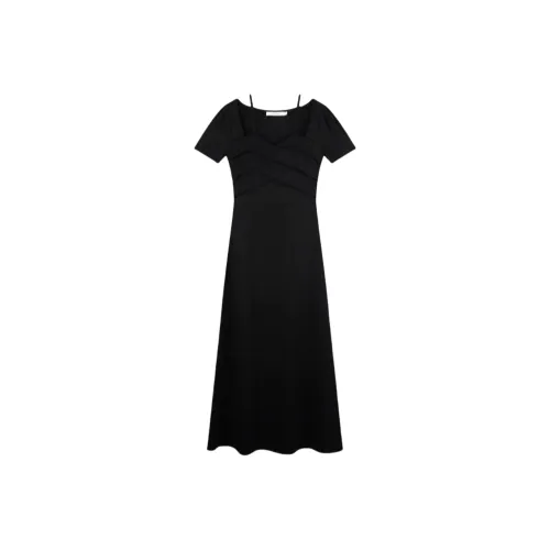 ARIADNAW STUDIO Короткий рукав Платье Женское Черное