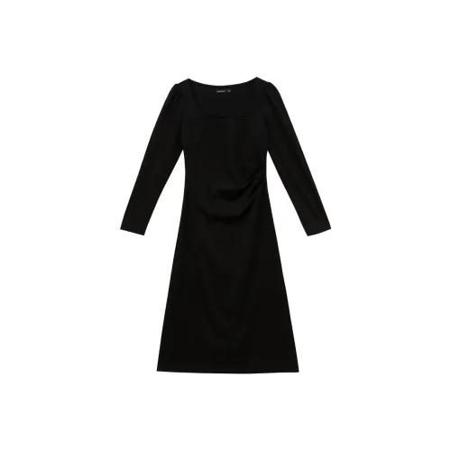 WESTLINK Длинное платье с длинными рукавами женское черное