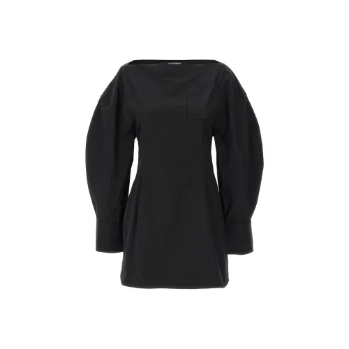 Jacquemus Черное Женское Длинное Платье с Рукавами