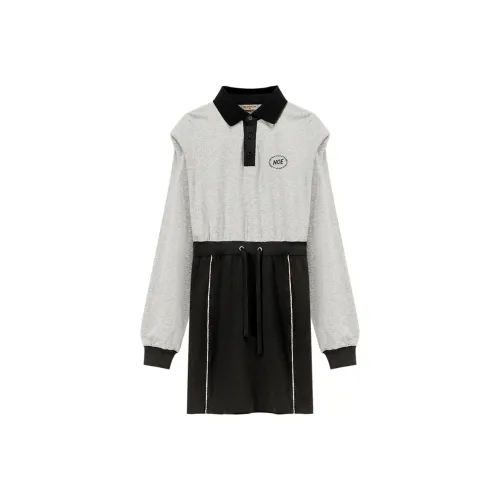 NO ONE ELSE Угольно-серый Женские Длинные Платья с Рукавами