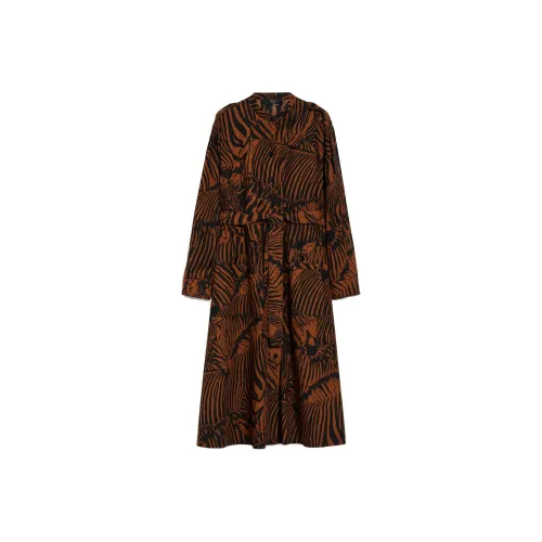 WEEKEND MaxMara Коричневый Женские Длинные Платья с Рукавами