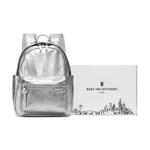 MYD Микрофибра Рюкзак Маленький Женский Серебряный