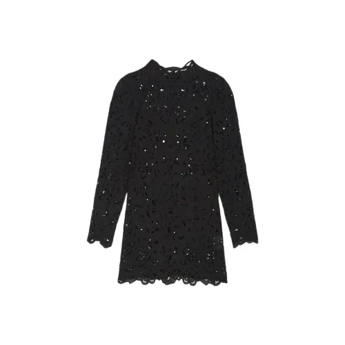 ISABEL MARANT Черное Женское Длинное Платье с Рукавами