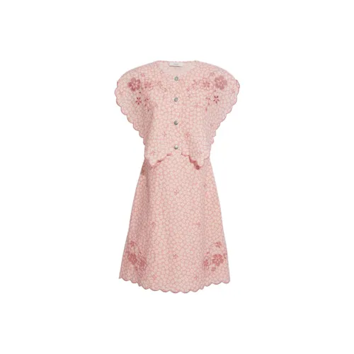 COACH Короткий рукав Платье Женское Розовое