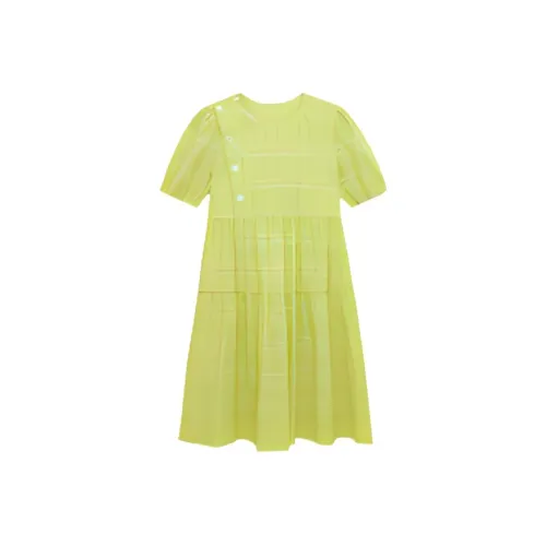 Asuka And New Sake Короткий рукав Платье Женское Изумрудно-зеленый
