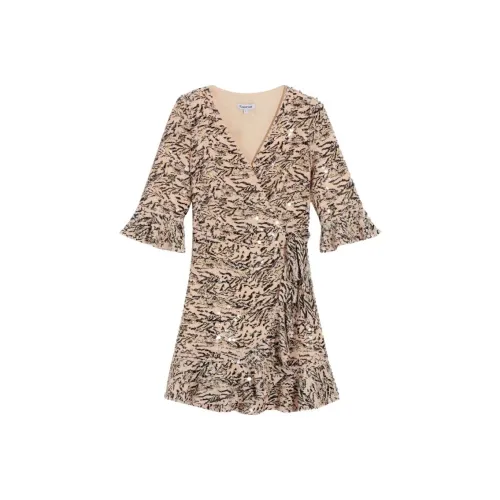 BEBE Кофе Цвет Женские Короткие Платья с Рукавами