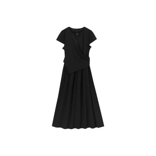EICHITOO Black Женские Короткие Платья с Рукавами