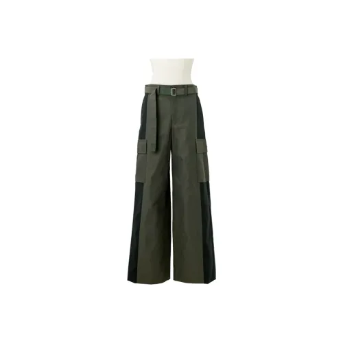 sacai Темно-зеленые Женские Брюки карго